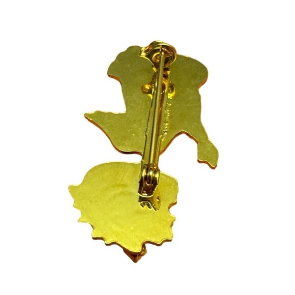 Vintage Gold Tone Angel Brooch with Rhinestone Crown Religious Jewelry Pin Gift - Picture 5 of 6